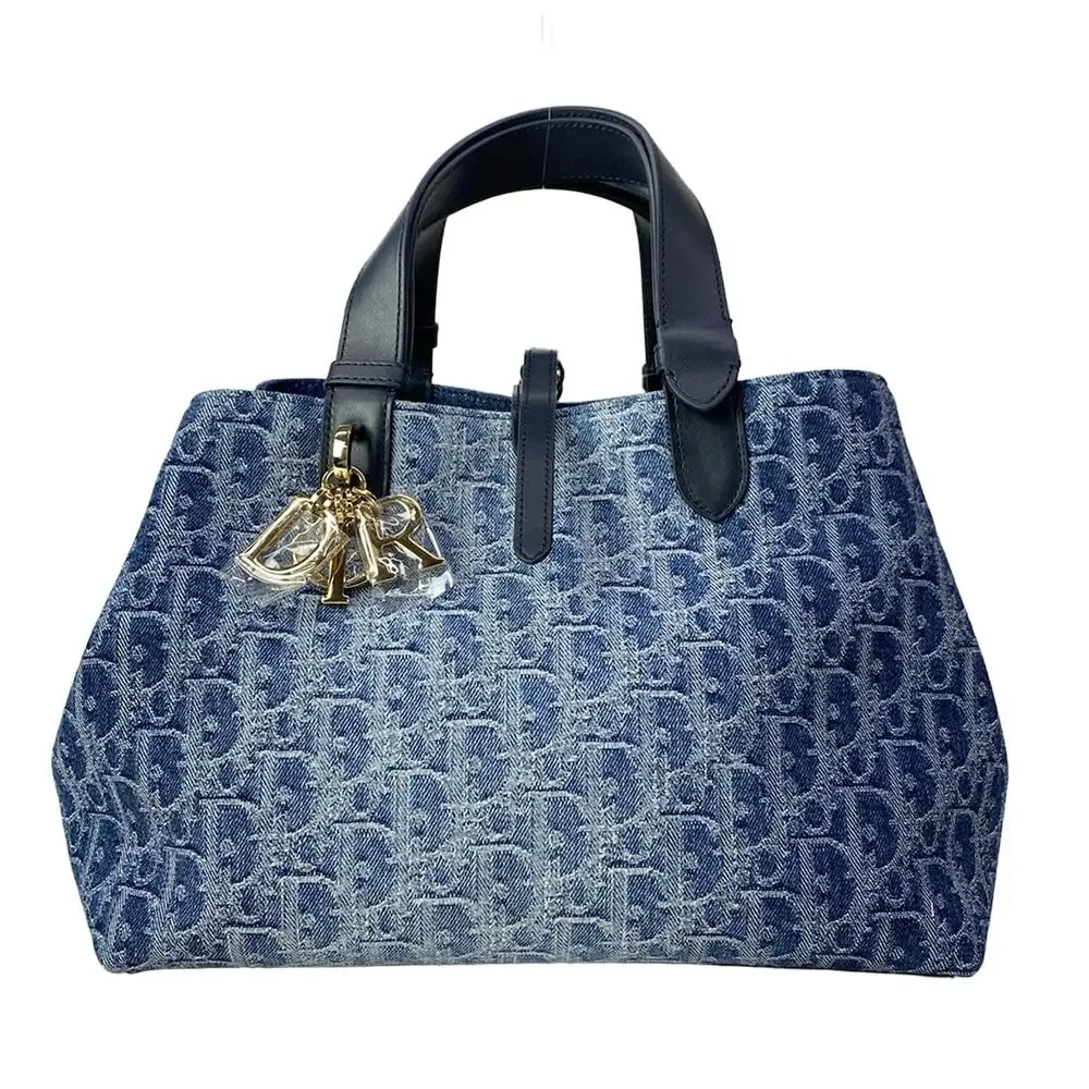 Christian Dior Toujours Bag, Medium Handbag M2821ODCE_M49E Navy White Black